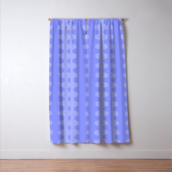 Modern Retro Wavy Ogee A-Go-Go Pop Stripes in Periwinkle Purple Window Curtain Gallery Image 3