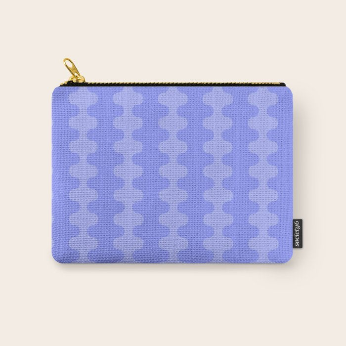 Modern Retro Wavy Ogee A-Go-Go Pop Stripes in Periwinkle Purple Carry All Pouch Gallery Image 1