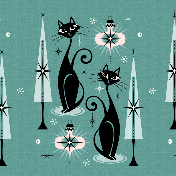 Mid Century Meow Atomic Kitty Christmas ©studioxtine Coffee Mug Gallery Image 2