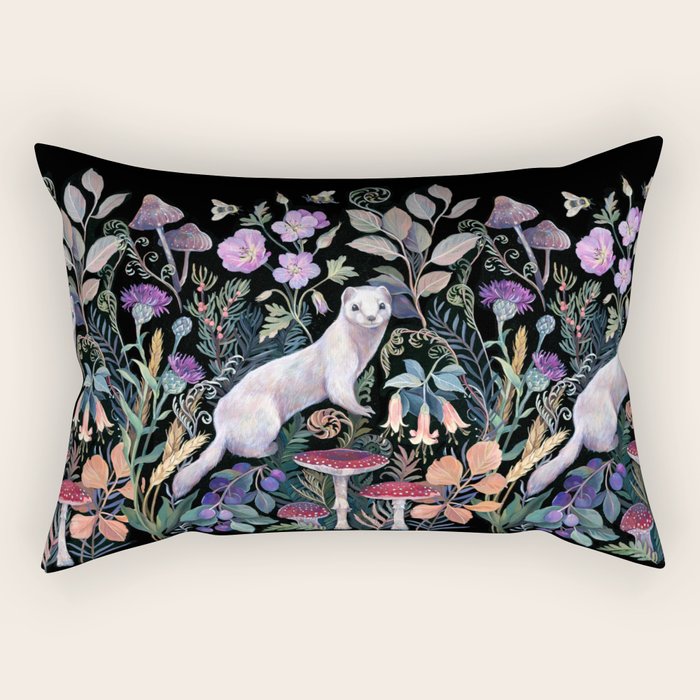 White Ermine Rectangular Pillow Gallery Image 2