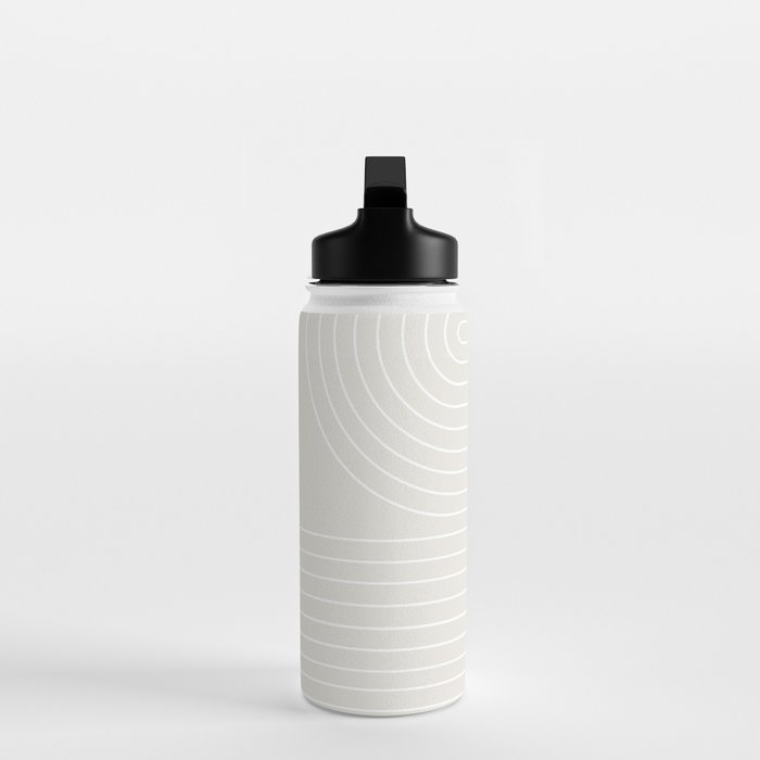 Minimal Line Curvature XI Natural Off White Mid Century Modern Arch Abstract Water Bottle Gallery Image 3