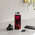 Vintage & Shabby Chic - Dark Red Antique Night Roses Botanical Garden Water Bottle Gallery Image 4
