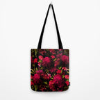 Vintage & Shabby Chic - Dark Red Antique Night Roses Botanical Garden Tote Bag Gallery Image 2