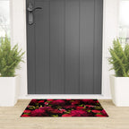 Vintage & Shabby Chic - Dark Red Antique Night Roses Botanical Garden Welcome Mat Gallery Image 3