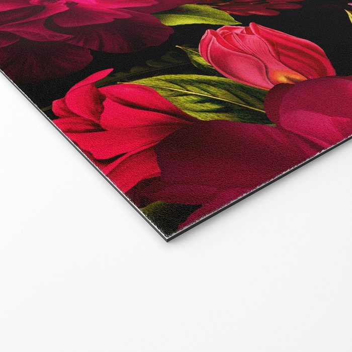 Vintage & Shabby Chic - Dark Red Antique Night Roses Botanical Garden Welcome Mat Gallery Image 2