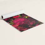 Vintage & Shabby Chic - Dark Red Antique Night Roses Botanical Garden Yoga Mat Gallery Image 2