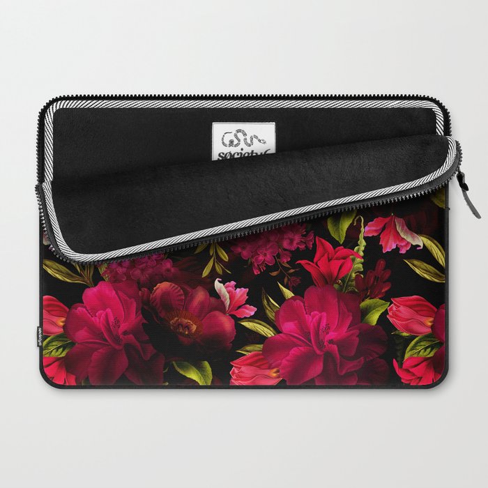 Vintage & Shabby Chic - Dark Red Antique Night Roses Botanical Garden Laptop Sleeve Gallery Image 2
