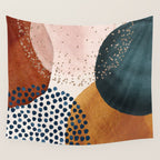 Abstract Watercolor Terracotta, Green & Blush Pink Art Print By LandSartprints Wall Tapestry Gallery Image 4