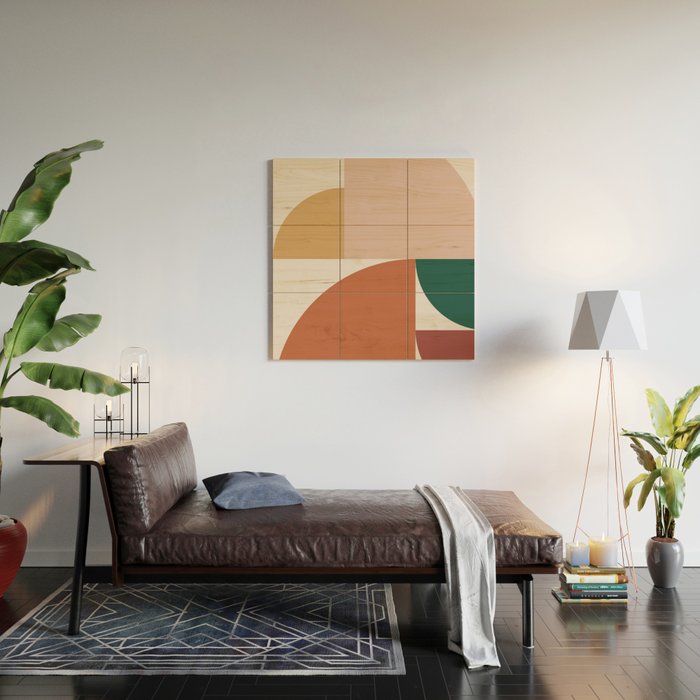 Abstract Geometric 10 Wood Wall Art Gallery Image 2