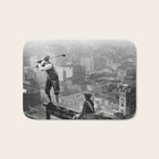 Tough Par Four - Golf Game at 1000 feet black and white photograph Bath Mat Gallery Image 1