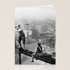 Tough Par Four - Golf Game at 1000 feet black and white photograph Stationery Card Gallery Image 2