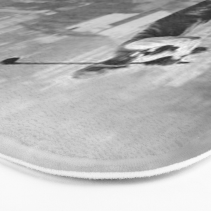 Tough Par Four - Golf Game at 1000 feet black and white photograph Bath Mat Gallery Image 3