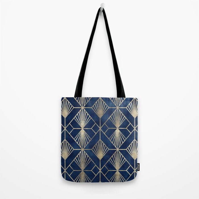 Art Deco Diamonds in Navy and Gold Tote Bag Gallery Image 2
