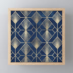 Art Deco Diamonds in Navy and Gold Mini Art Print Gallery Image 1