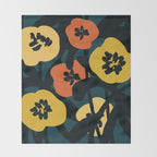 Midnight Flowers Throw Blanket Gallery Image 2