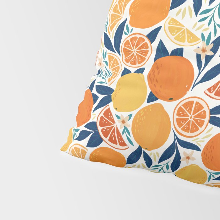 Citrus Fruits - Blue and Orange Pillow Sham Gallery Image 4