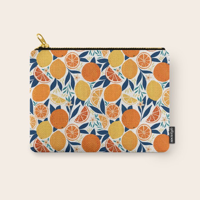 Citrus Fruits - Blue and Orange Carry All Pouch Gallery Image 1