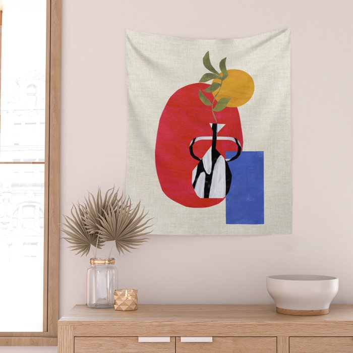 Primary Sun Tribal Vase Wall Tapestry Gallery Image 2