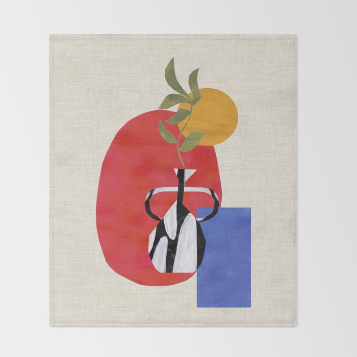 Primary Sun Tribal Vase Throw Blanket Gallery Image 2