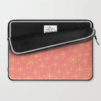 Twinkling Retro Starburst Pattern in Pink and Mustard Yellow Laptop Sleeve Gallery Image 2