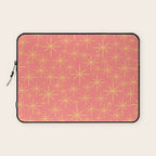Twinkling Retro Starburst Pattern in Pink and Mustard Yellow Laptop Sleeve Gallery Image 1