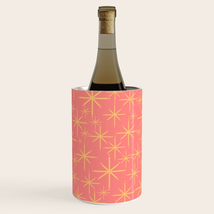 Twinkling Retro Starburst Pattern in Pink and Mustard Yellow Wine Chiller Gallery Image 3