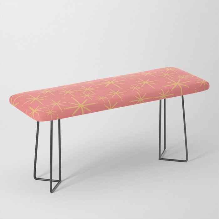 Twinkling Retro Starburst Pattern in Pink and Mustard Yellow Bench Gallery Image 1