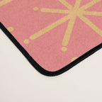 Twinkling Retro Starburst Pattern in Pink and Mustard Yellow Desk Mat Gallery Image 4
