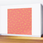 Twinkling Retro Starburst Pattern in Pink and Mustard Yellow Wall Mural Gallery Image 2