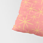 Twinkling Retro Starburst Pattern in Pink and Mustard Yellow Pillow Sham Gallery Image 4
