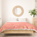 Twinkling Retro Starburst Pattern in Pink and Mustard Yellow Duvet Cover Gallery Image 3