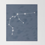 Aquarius Zodiac Star Constellation Line Art Neutral Blue Throw Blanket Gallery Image 2