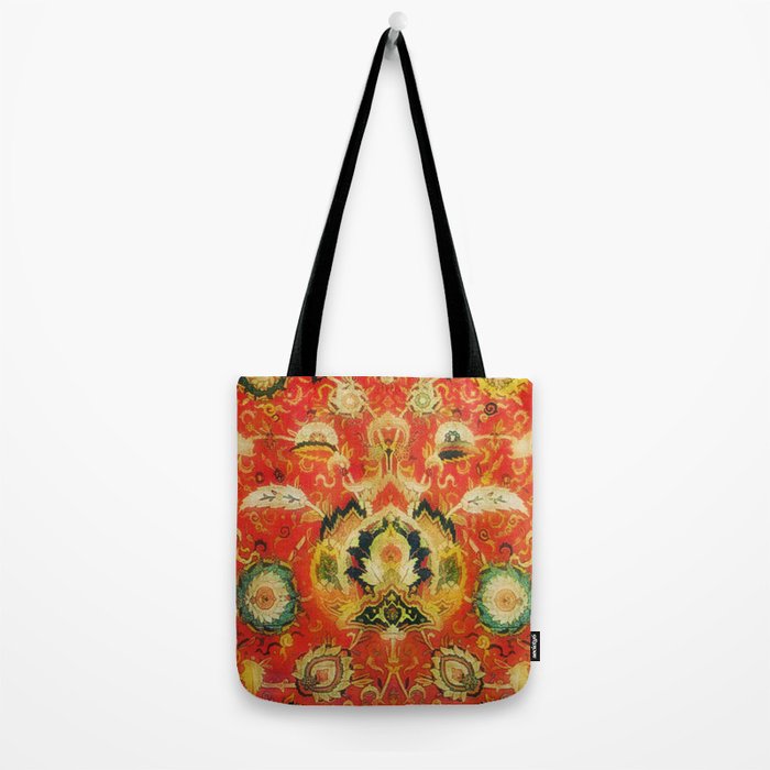 Mashad Antique Persian Rug Print Tote Bag Gallery Image 2