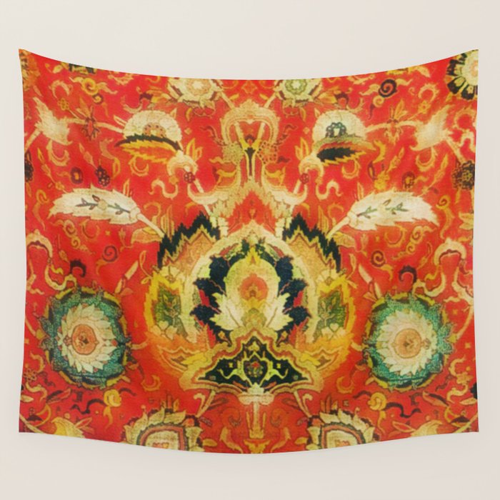 Mashad Antique Persian Rug Print Wall Tapestry Gallery Image 4