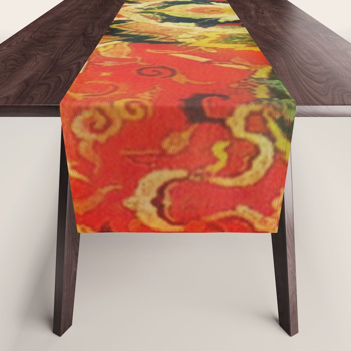 Mashad Antique Persian Rug Print Table Runner Gallery Image 1
