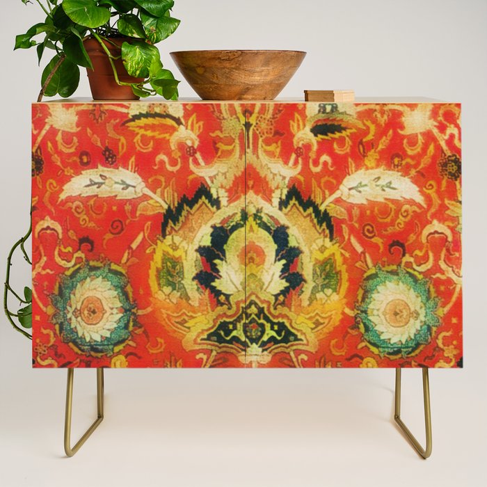 Mashad Antique Persian Rug Print Credenza Gallery Image 1