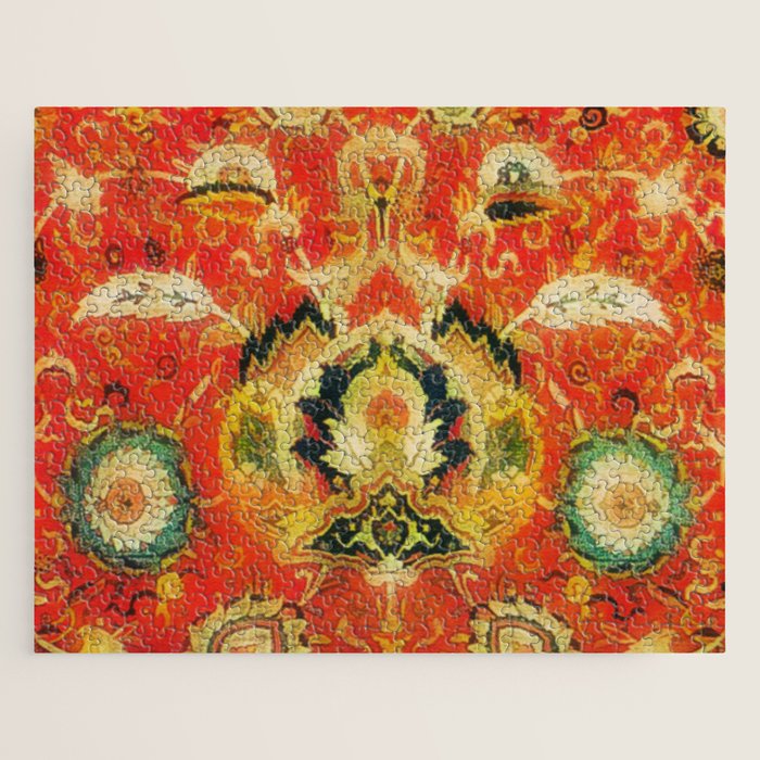 Mashad Antique Persian Rug Print Jigsaw Puzzle Gallery Image 1