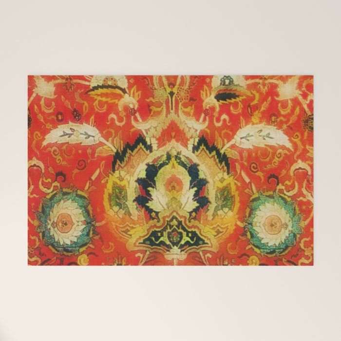 Mashad Antique Persian Rug Print Welcome Mat Gallery Image 1