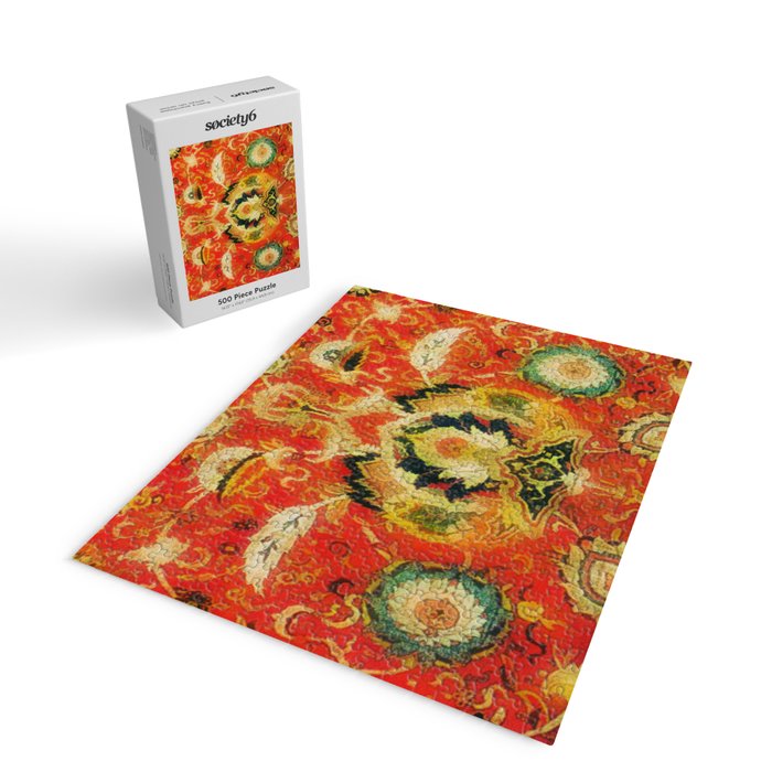 Mashad Antique Persian Rug Print Jigsaw Puzzle Gallery Image 2