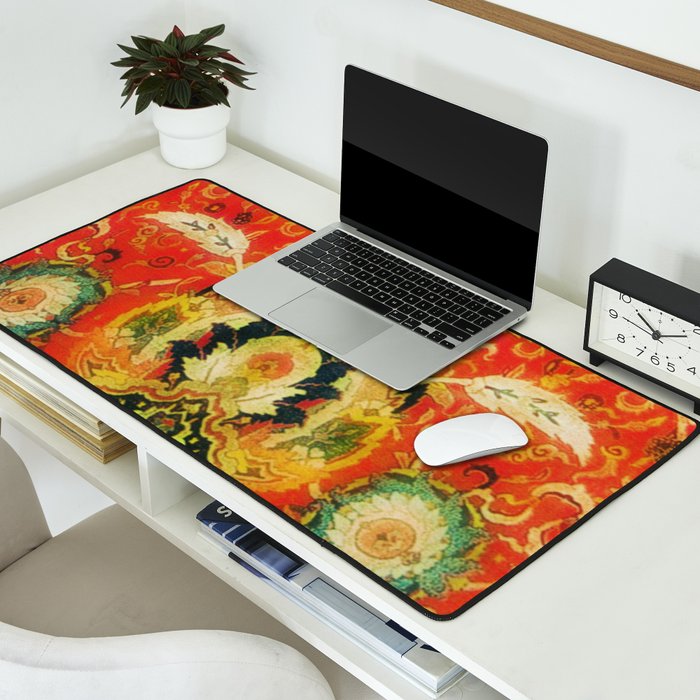Mashad Antique Persian Rug Print Desk Mat Gallery Image 2