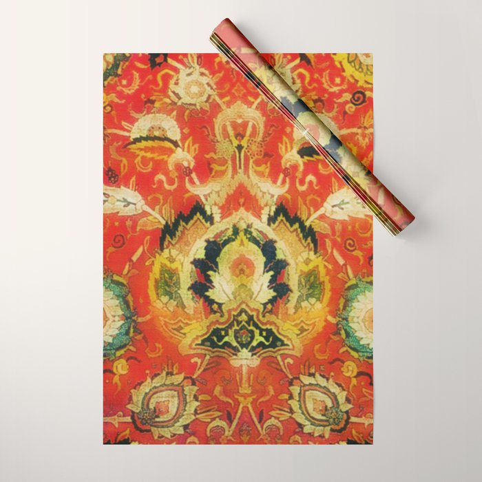 Mashad Antique Persian Rug Print Wrapping Paper Gallery Image 1