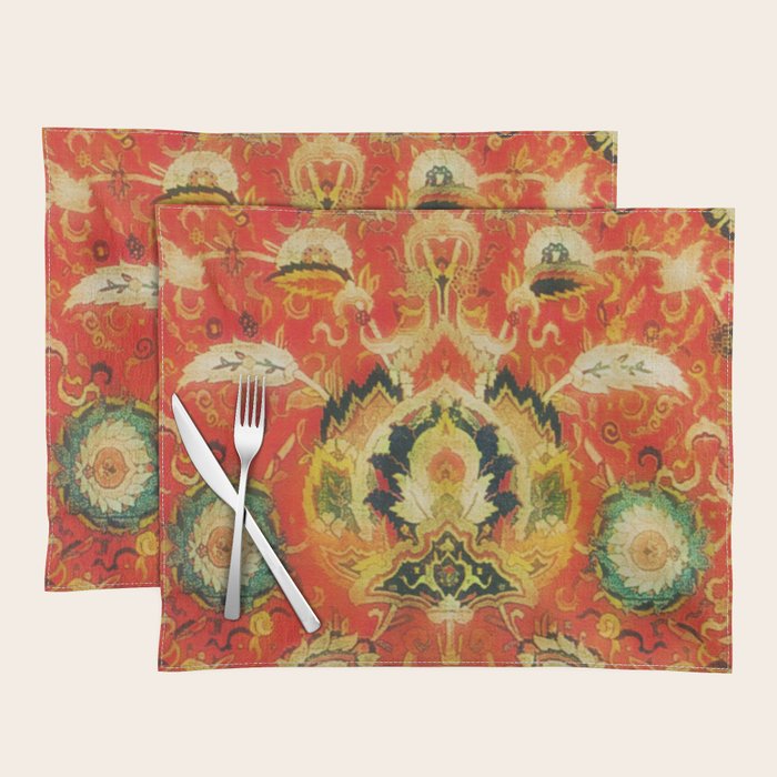 Mashad Antique Persian Rug Print Placemat Gallery Image 1