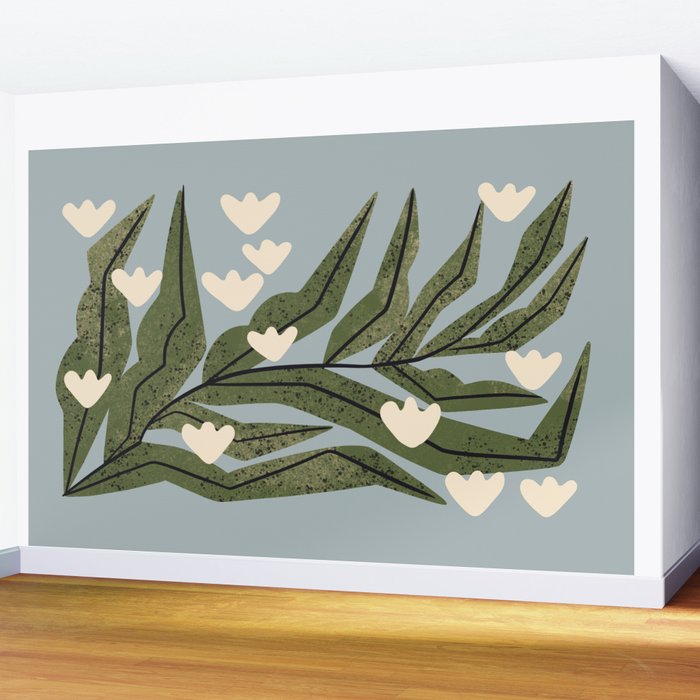 Reaching Tulips (Pale Blue) Wall Mural Gallery Image 2