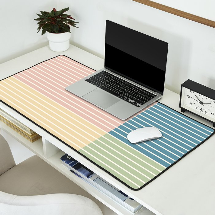 Color Block Line Abstract VII Desk Mat Gallery Image 2