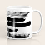 Stripes Black & White Minimalist Abstract Mid century Ink Art Dark Brush Strokes Coffee Mug Gallery Image 1
