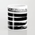 Stripes Black & White Minimalist Abstract Mid century Ink Art Dark Brush Strokes Coffee Mug Gallery Image 4