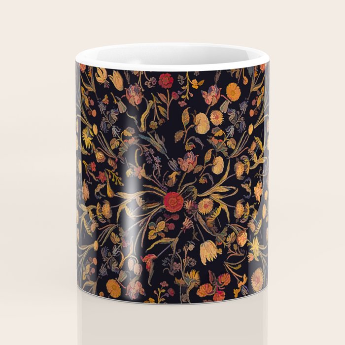 Exotic Midnight Floral Garden Coffee Mug Gallery Image 4