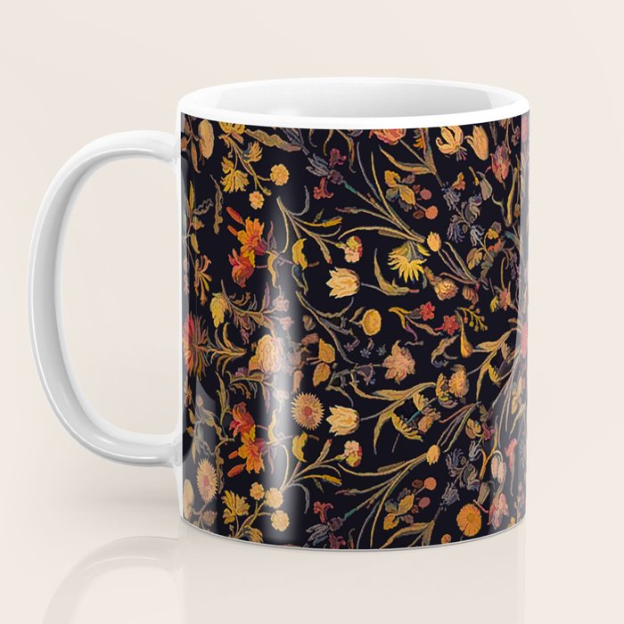 Exotic Midnight Floral Garden Coffee Mug Gallery Image 3