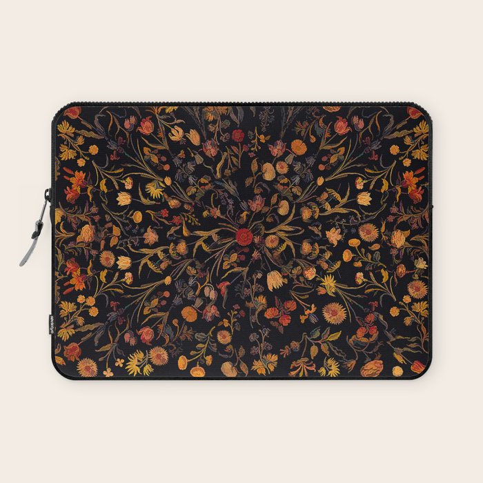 Exotic Midnight Floral Garden Laptop Sleeve Gallery Image 1