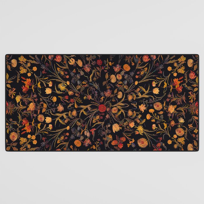 Exotic Midnight Floral Garden Desk Mat Gallery Image 3